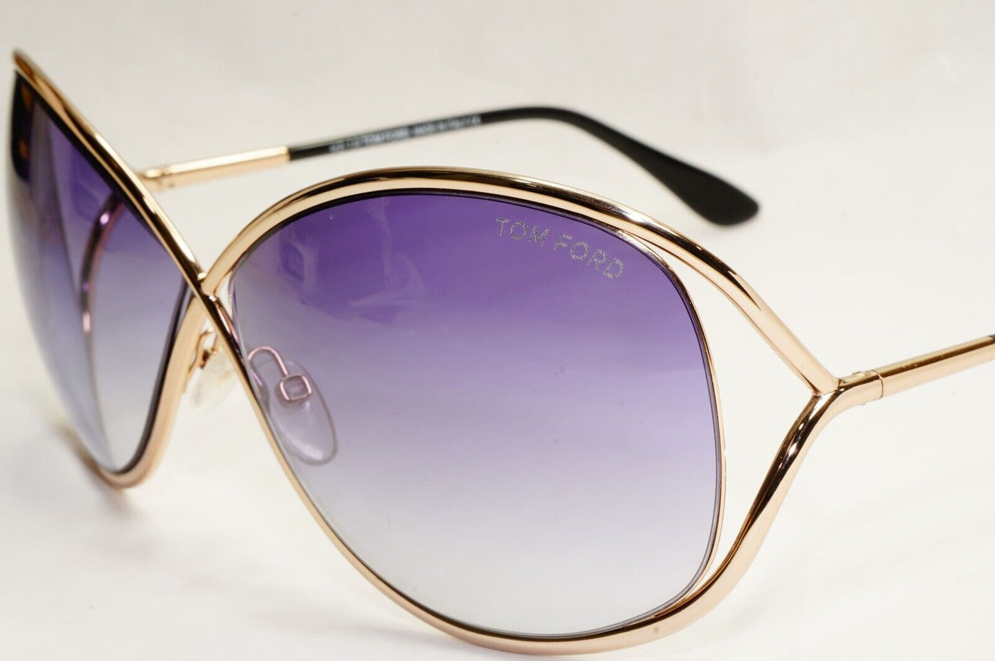 Tom Ford Sunglasses Miranda Gold Dark Purple Grey Gradient FT0130 TF 130 28B
