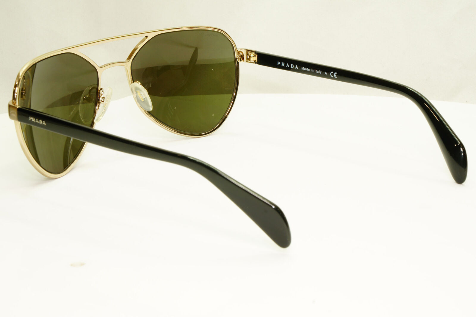 Prada Gold Black Pilot Sunglasses Green Mens Fashion PR55RS SPR 55R MA1-0A7