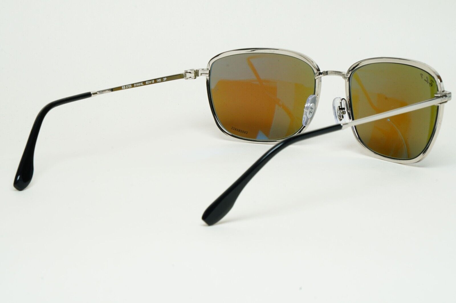 Ray-Ban Sunglasses Polarized Chromance Blue Black Silver RB 3705 9144/4L 60mm