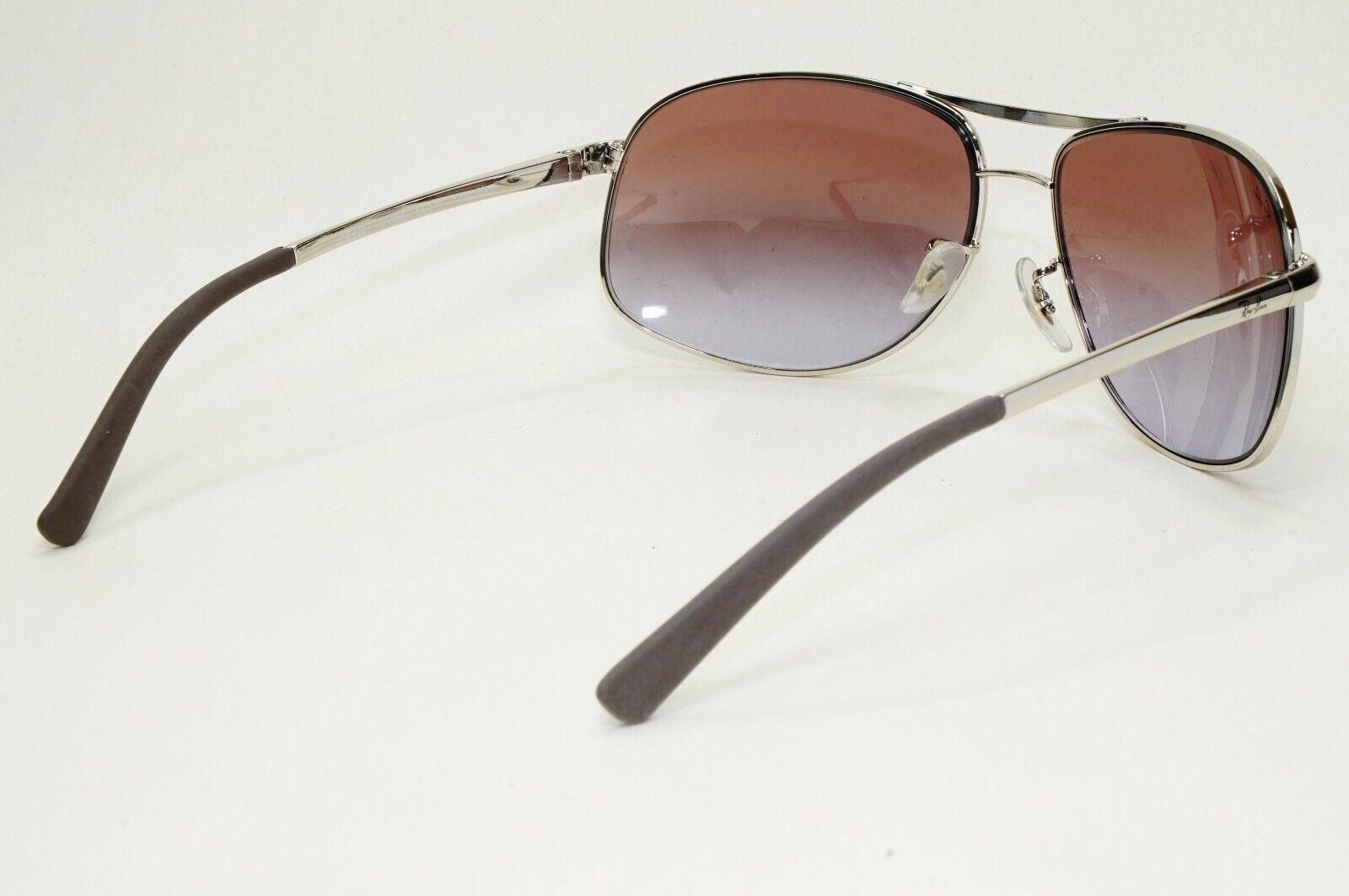 Ray-Ban Sunglasses 2013 Vintage Silver Brown Grey Wrap Pilot RB 3387 003/68 64mm