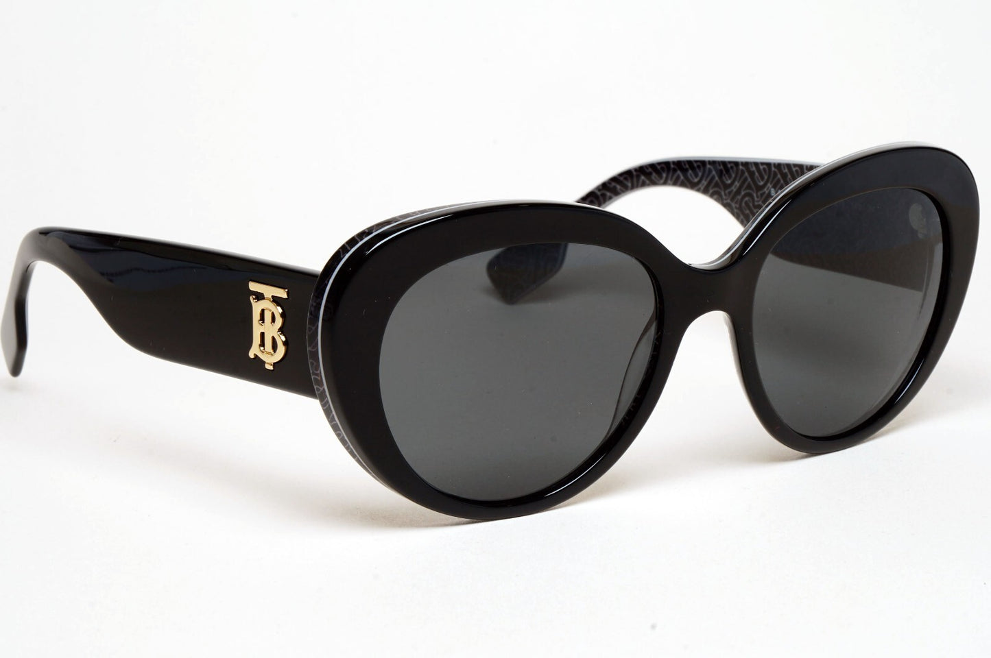 Burberry Sunglasses Black Gold TB Print Crystal BE 4298 Rose 3977/87 54mm