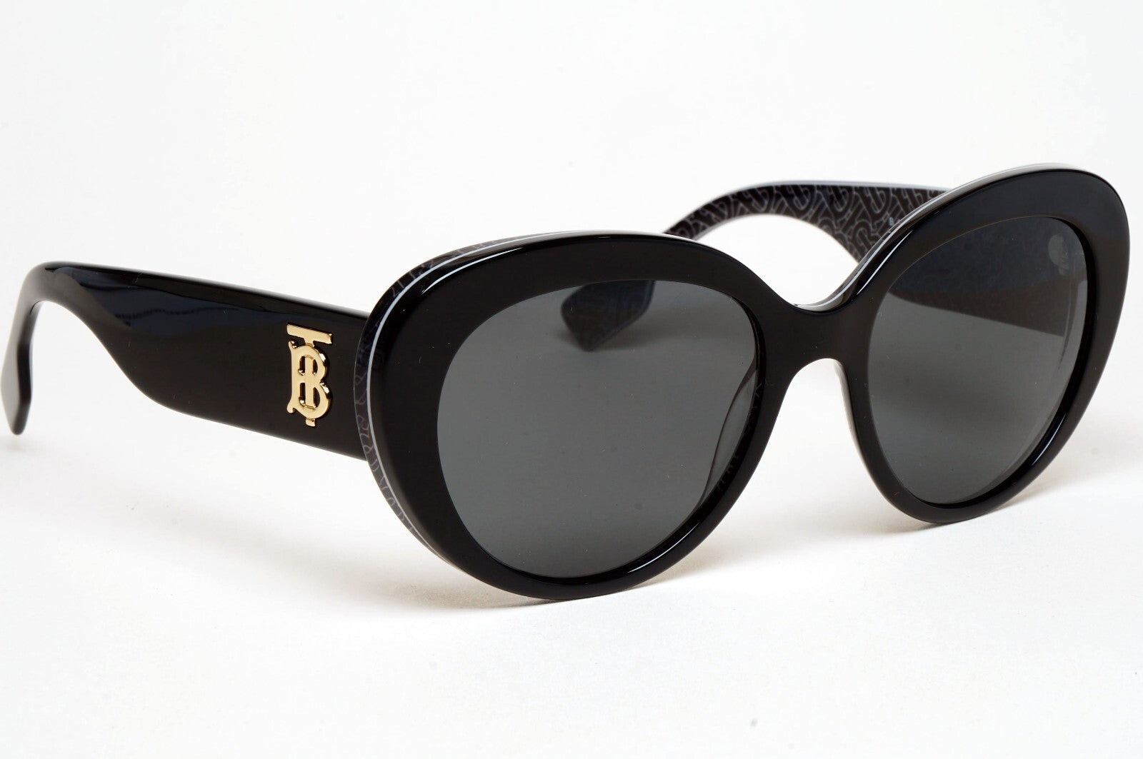 Burberry Sunglasses Black Gold TB Print Crystal BE 4298 Rose 3977/87 54mm