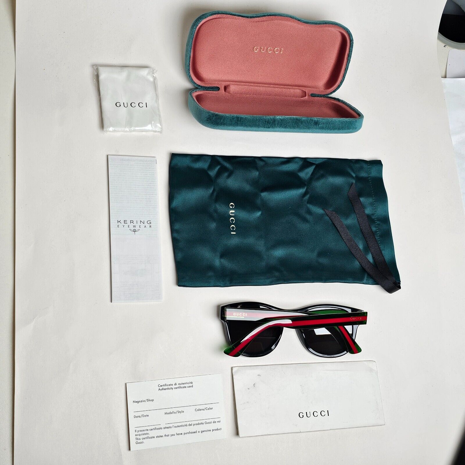 Gucci Sunglasses 2017 Polarized Black Green Red GG0003S 006 52mm 120125