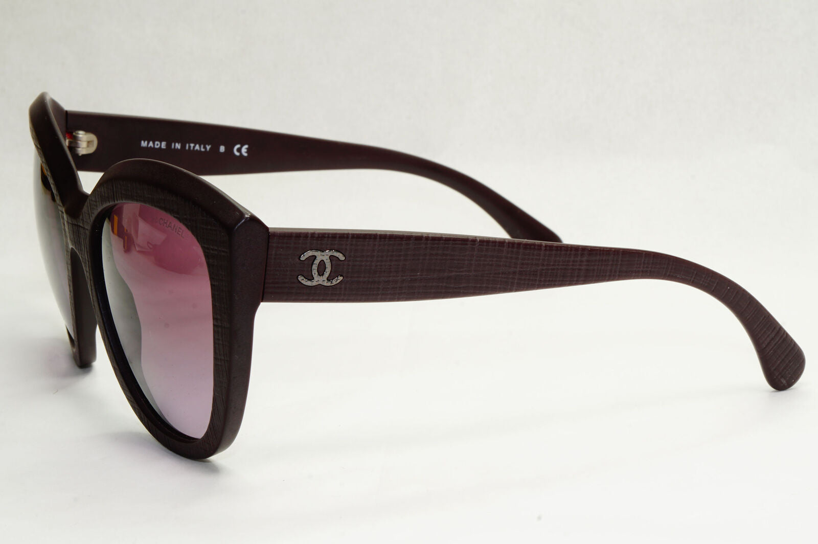 Chanel Sunglasses Dark Burgundy Maroon Tweed Pattern 5332 c.1461/S1 120124