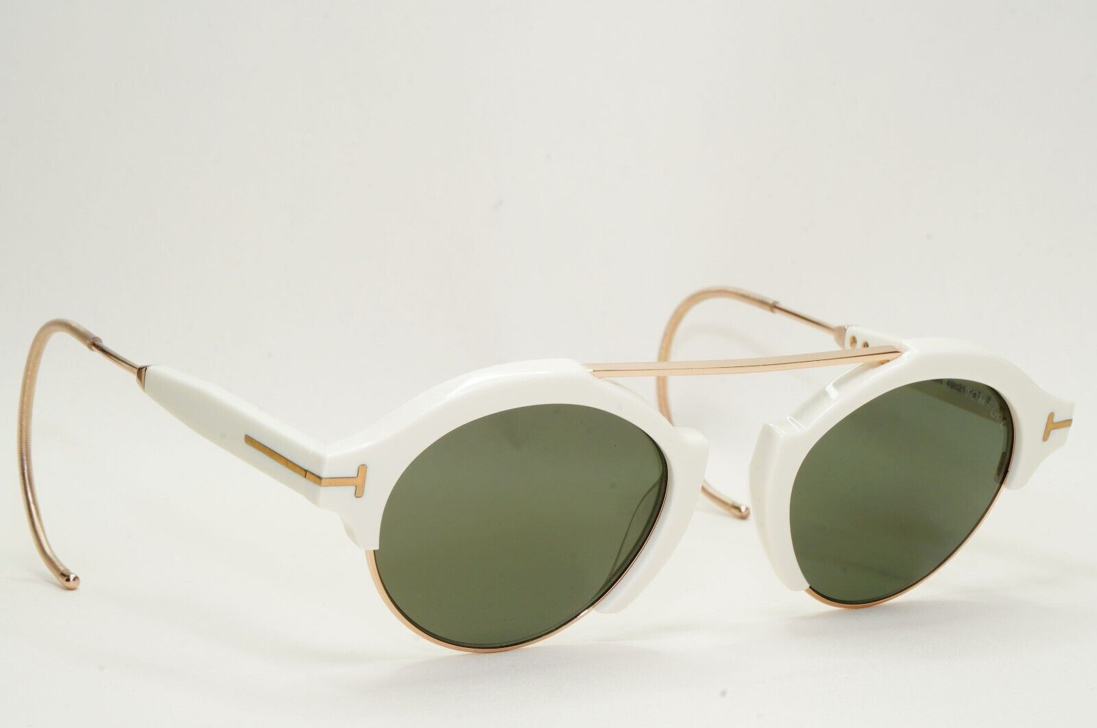 Tom Ford Sunglasses Farrah-02 Ear Loop White Green Gold FT0631 TF 631 25N 49mm