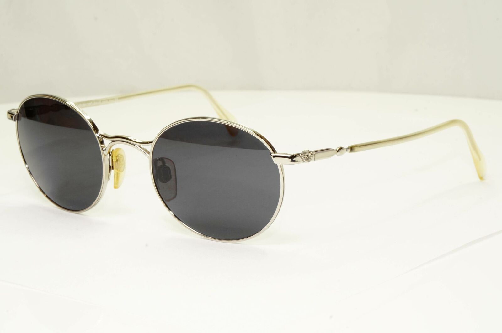 Emporio Armani 1997 Vintage Sunglasses Mens Womens Round Silver Black 059-S 707