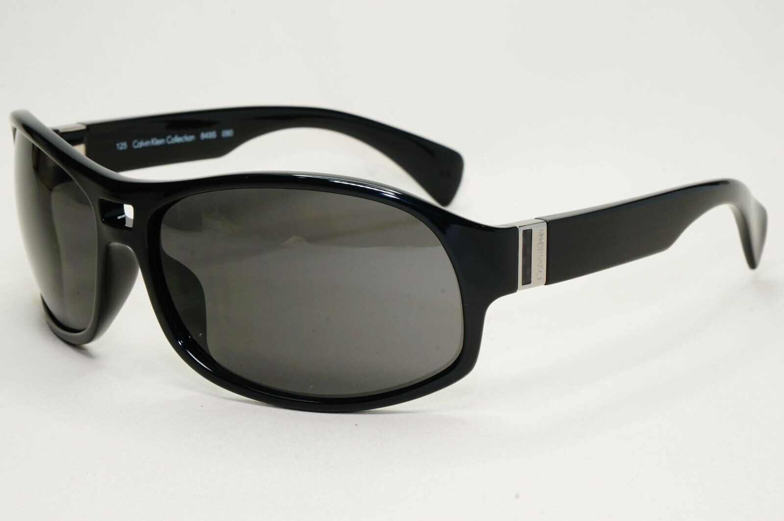 Calvin Klein Sunglasses 2005 Vintage Black Grey Wrap Retro 849S 090 121124