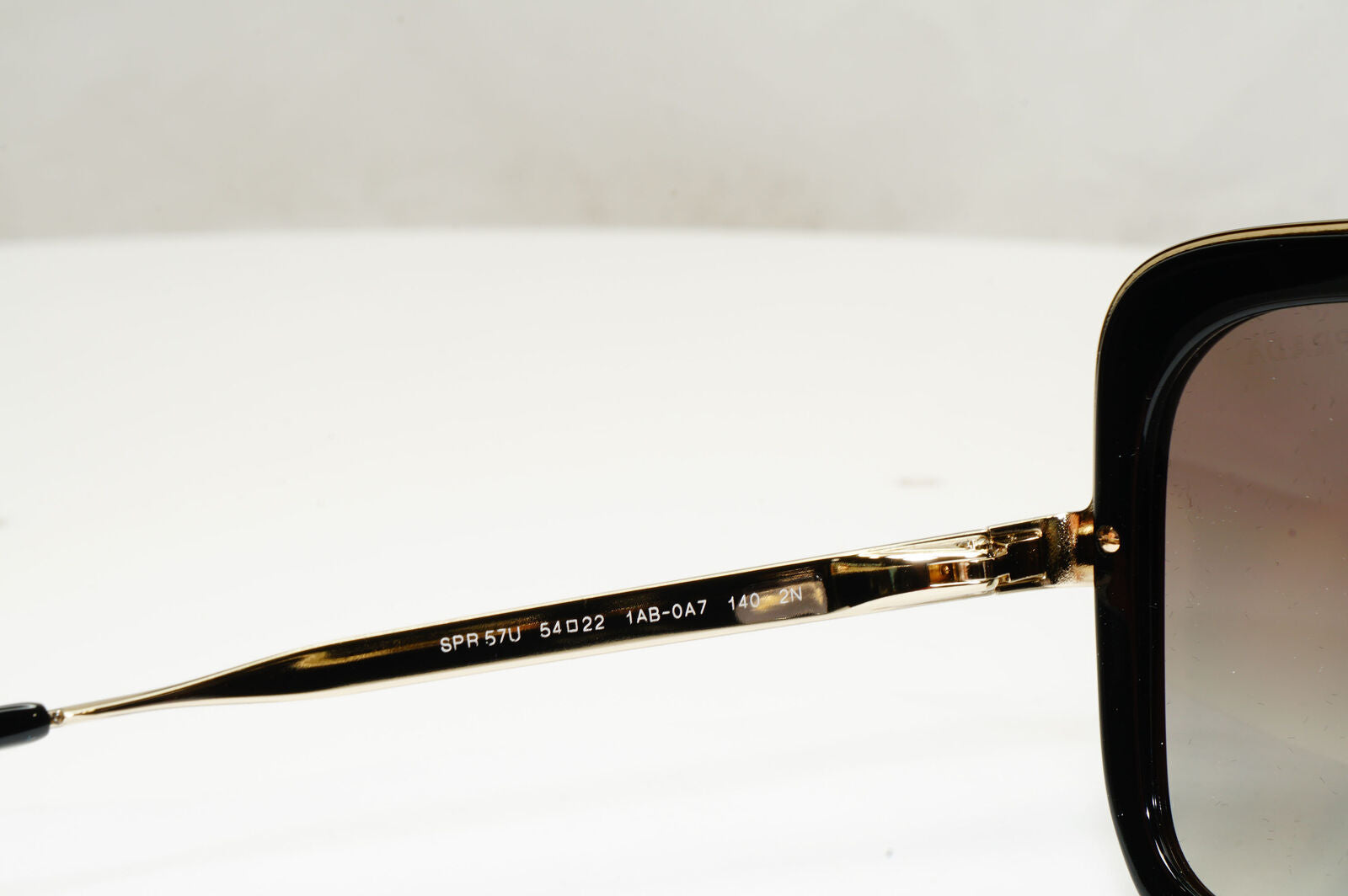 Prada Sunglasses Black Gold Square Grey Gradient PR57US SPR 57U 1AB-0A7