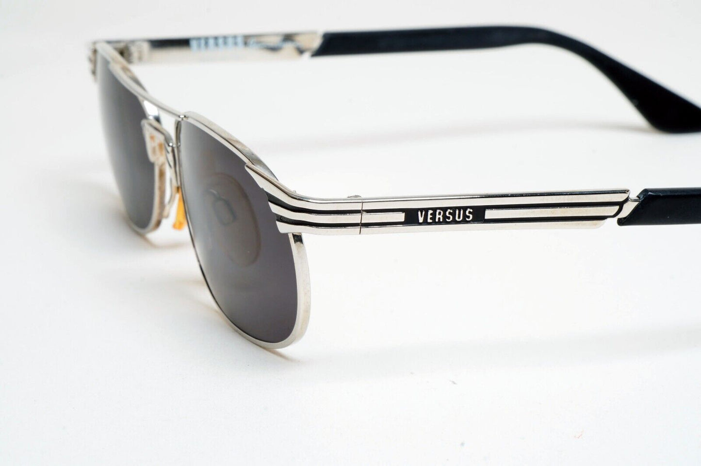 Versus Sunglasses 1996 by Gianni Versace Vintage Silver Black MOD F17 COL 12M
