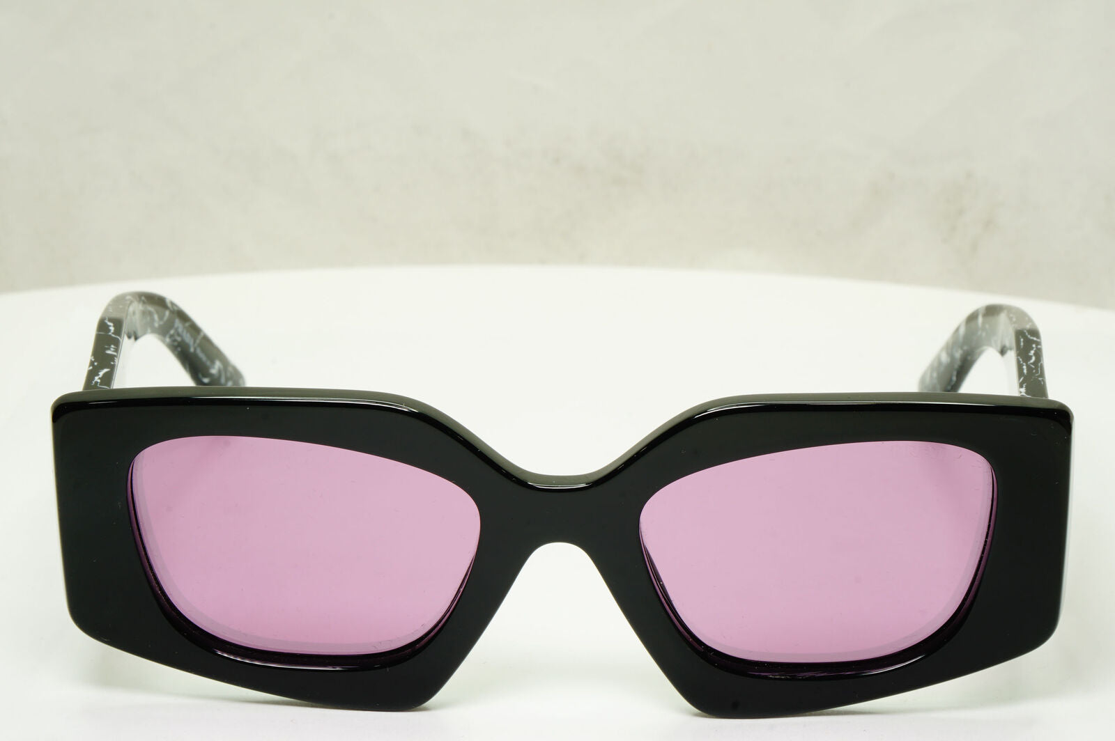 Prada Symbole Sunglasses Black Violet Marble Triangle PR15YS SPR 15Y 1AB-07Q