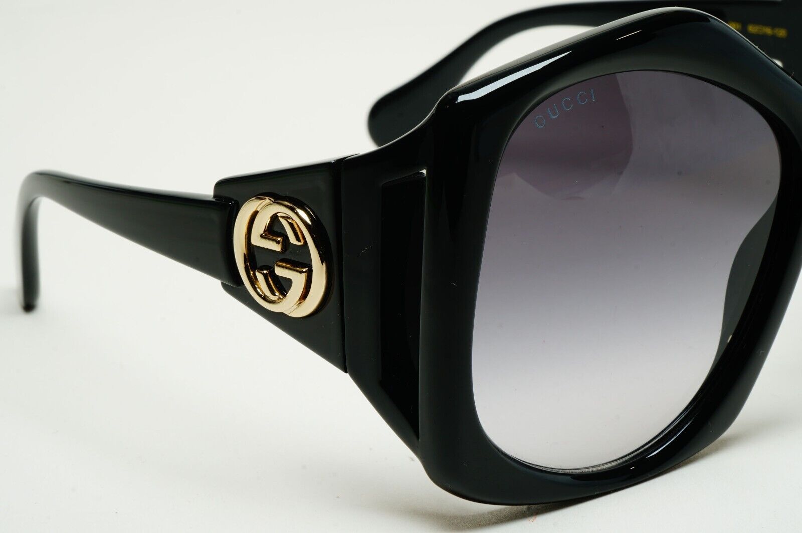 Gucci Sunglasses 2021 Oversized Black Grey Gold Large Square GG0875S 001 070125