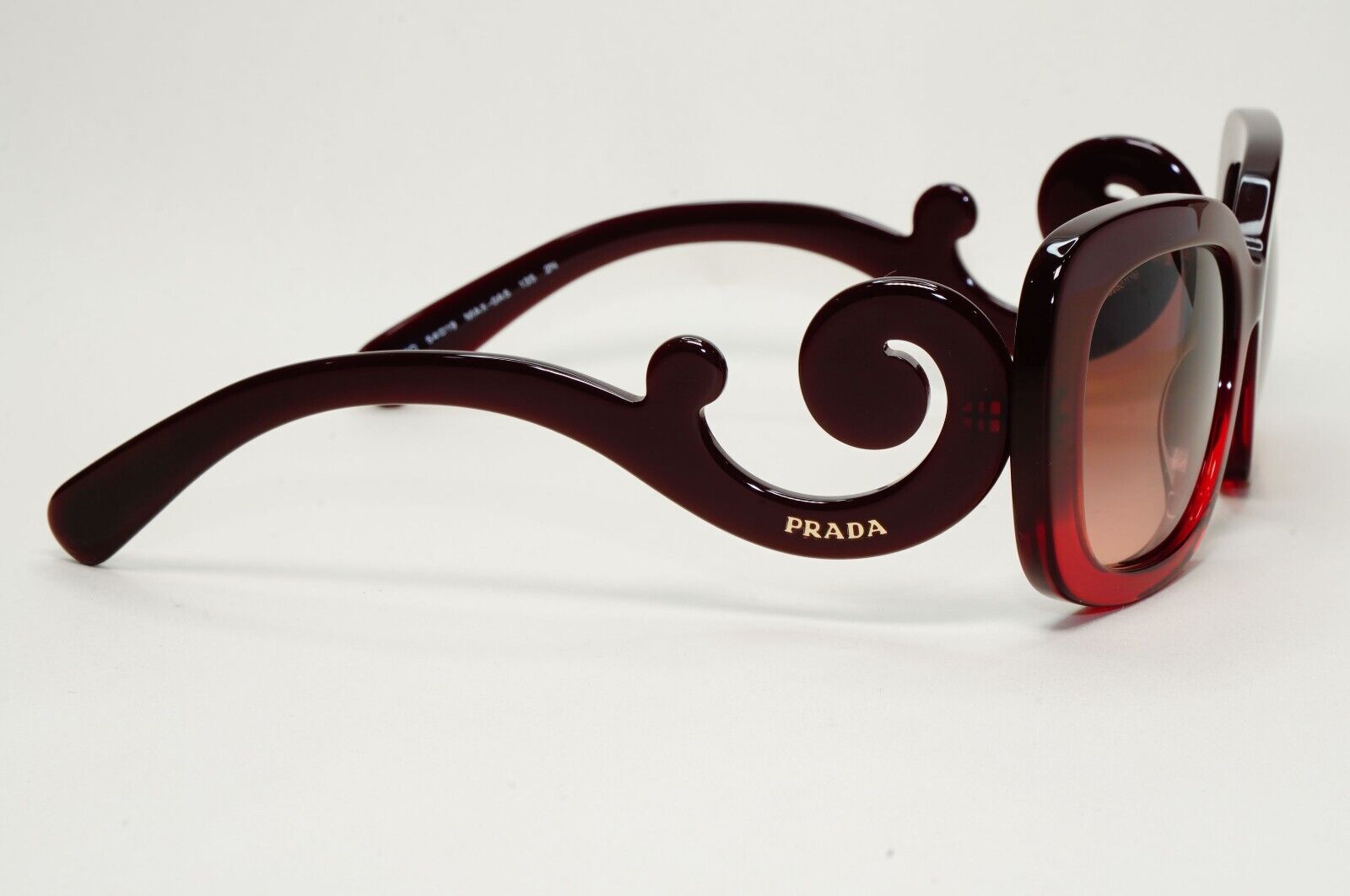 Prada Sunglasses Swirl Baroque Square Dark Red PR27OS SPR 27O MAX-0A5 061024
