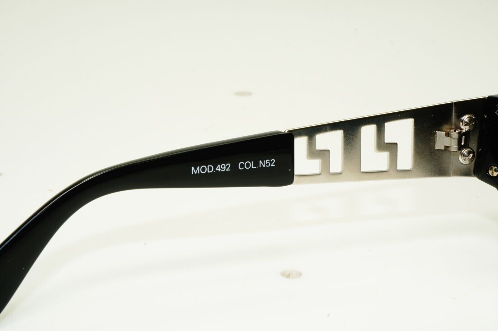 Gianni Versace Sunglasses 1996 Vintage Black Silver Medusa MOD 492 COL N52