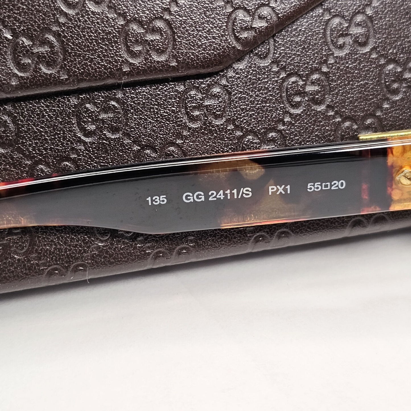 Gucci Sunglasses 1998 Vintage Brown Gold Green GG 2411/S PX1 55mm 130224