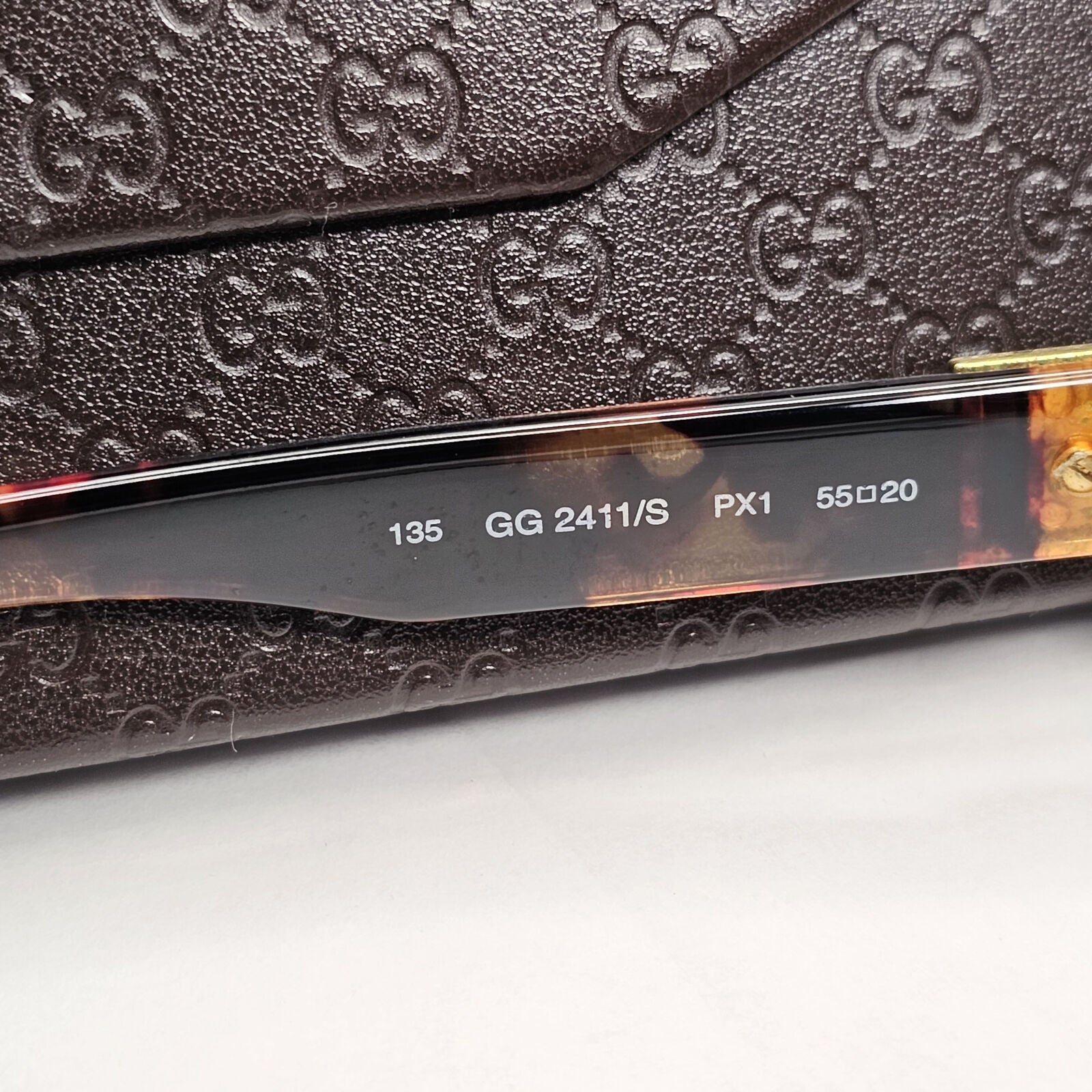 Gucci Sunglasses 1998 Vintage Brown Gold Green GG 2411/S PX1 55mm 130224