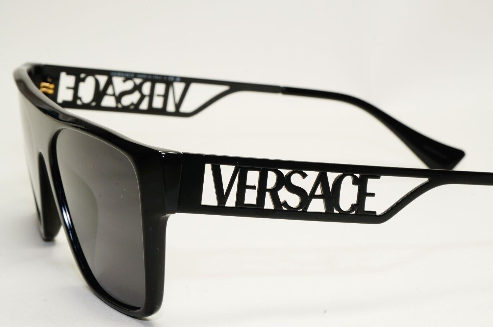 Versace Sunglasses Black Square Large Logo Letters MOD VE 3326-U 5380 55mm