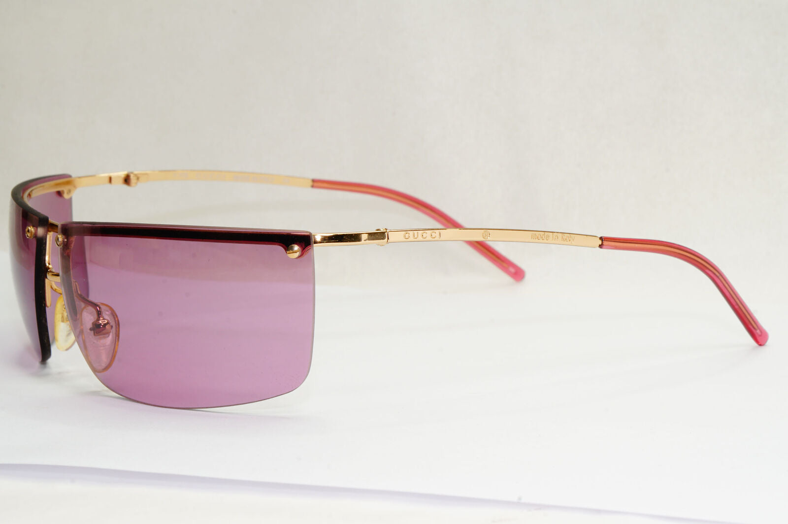Gucci Sunglasses 2003 Vintage Gold Violet Pink Rimless GG 2653/S 000T9 190224