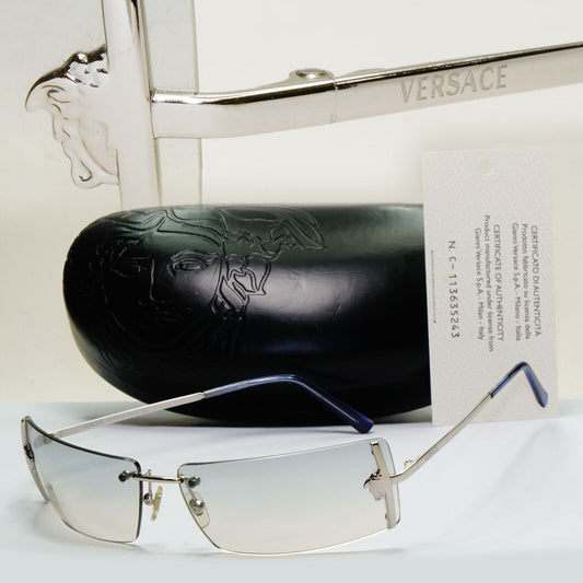 Versace Sunglasses 2003 Vintage Silver Rimless Medusa MOD N29 26M/543 050824