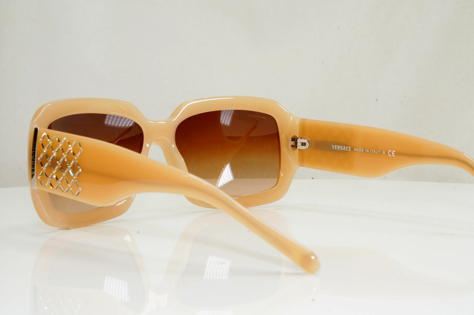 Versace Nude Beige Rhinestone Sunglasses Diamante Vintage MOD 4147 329/13 28499