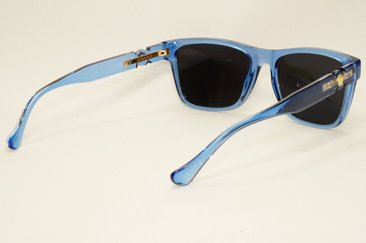 Versace Sunglasses Black Blue Transparent Gold Medusa MOD VE 3303 5415 55mm