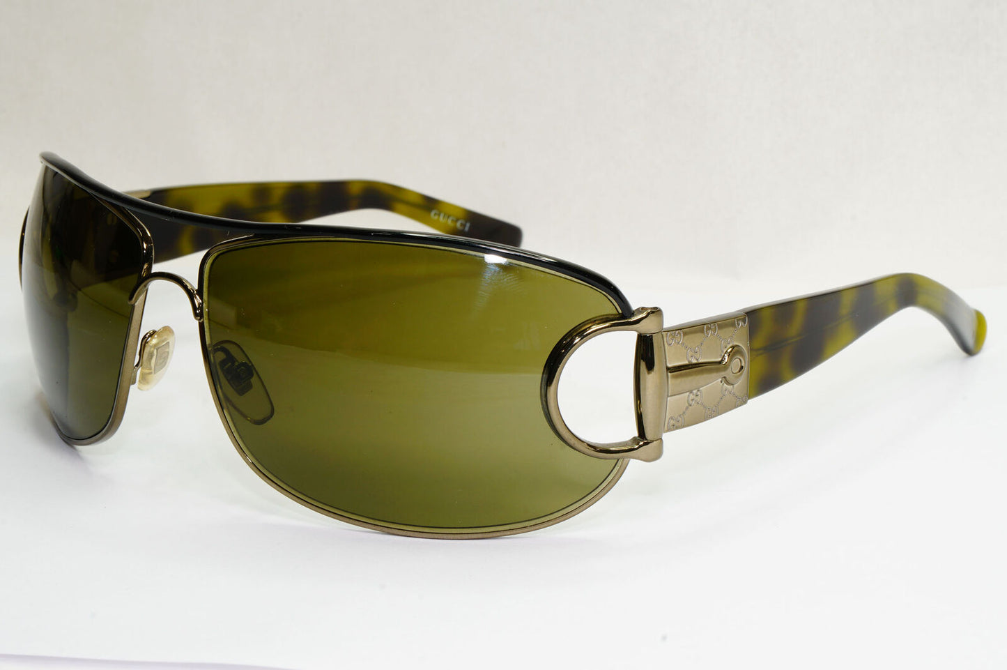 Gucci Sunglasses 2008 Horsebit Green Tortoise Wrap GG 2760/S LHVYS 180224