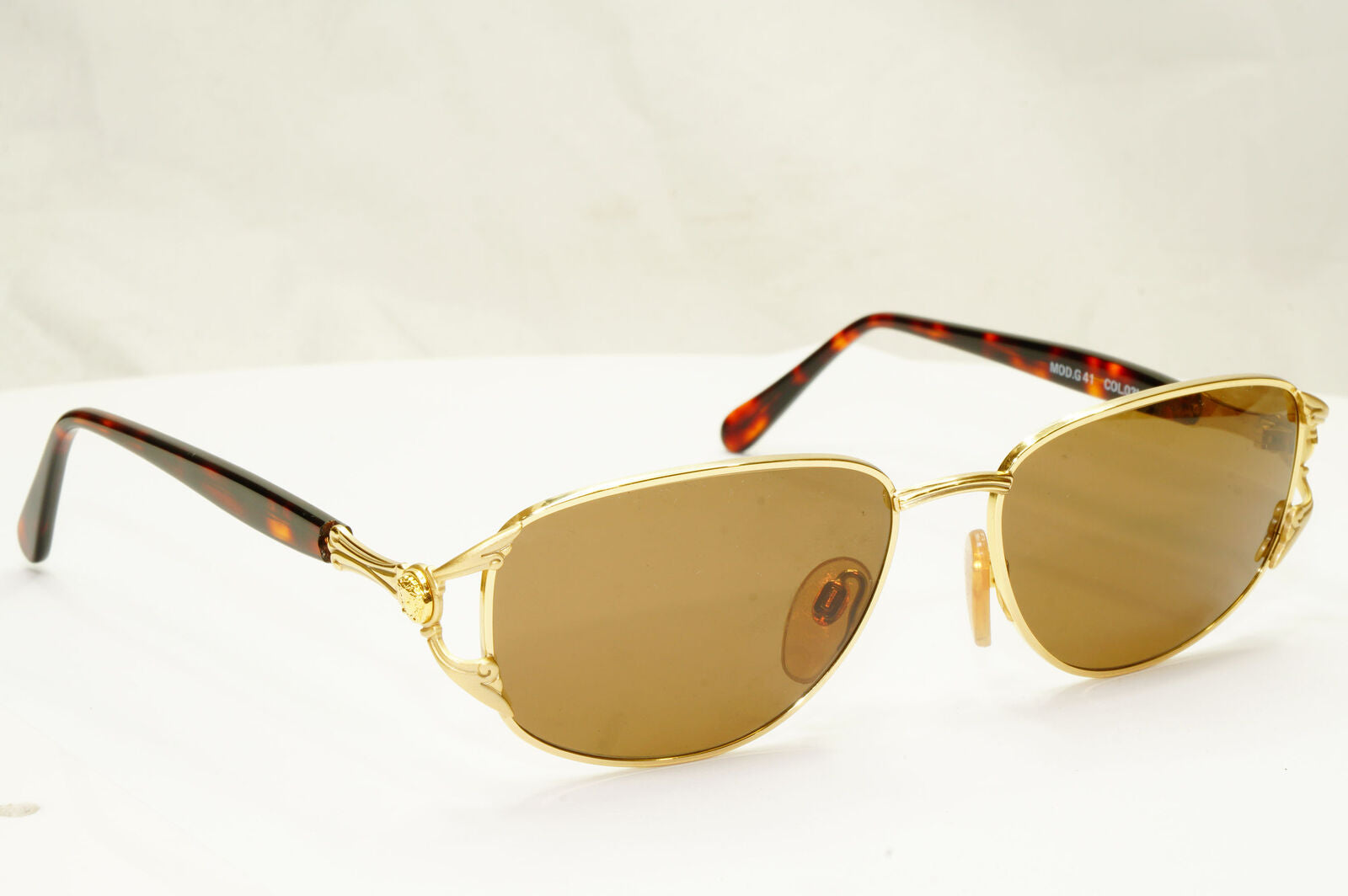 Gianni Versace 1995 Vintage Gold Medusa Brown Retro Sunglasses MOD G41 COL 03L B