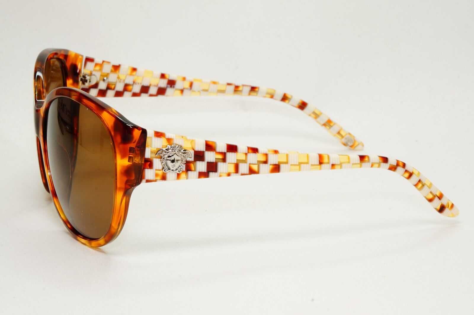 Versace Sunglasses 2012 Vintage Square Brown Chequered MOD 4208 928/73 021124