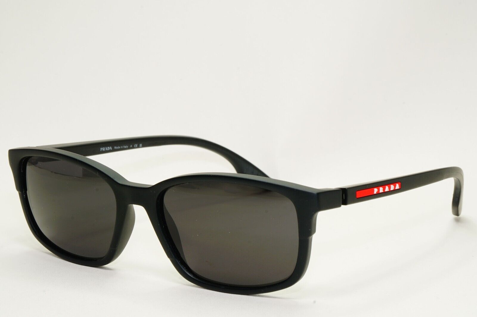 Prada Sunglasses Black Matte Rubber Square PS01PV VPS 01P DG0-1O1 54mm
