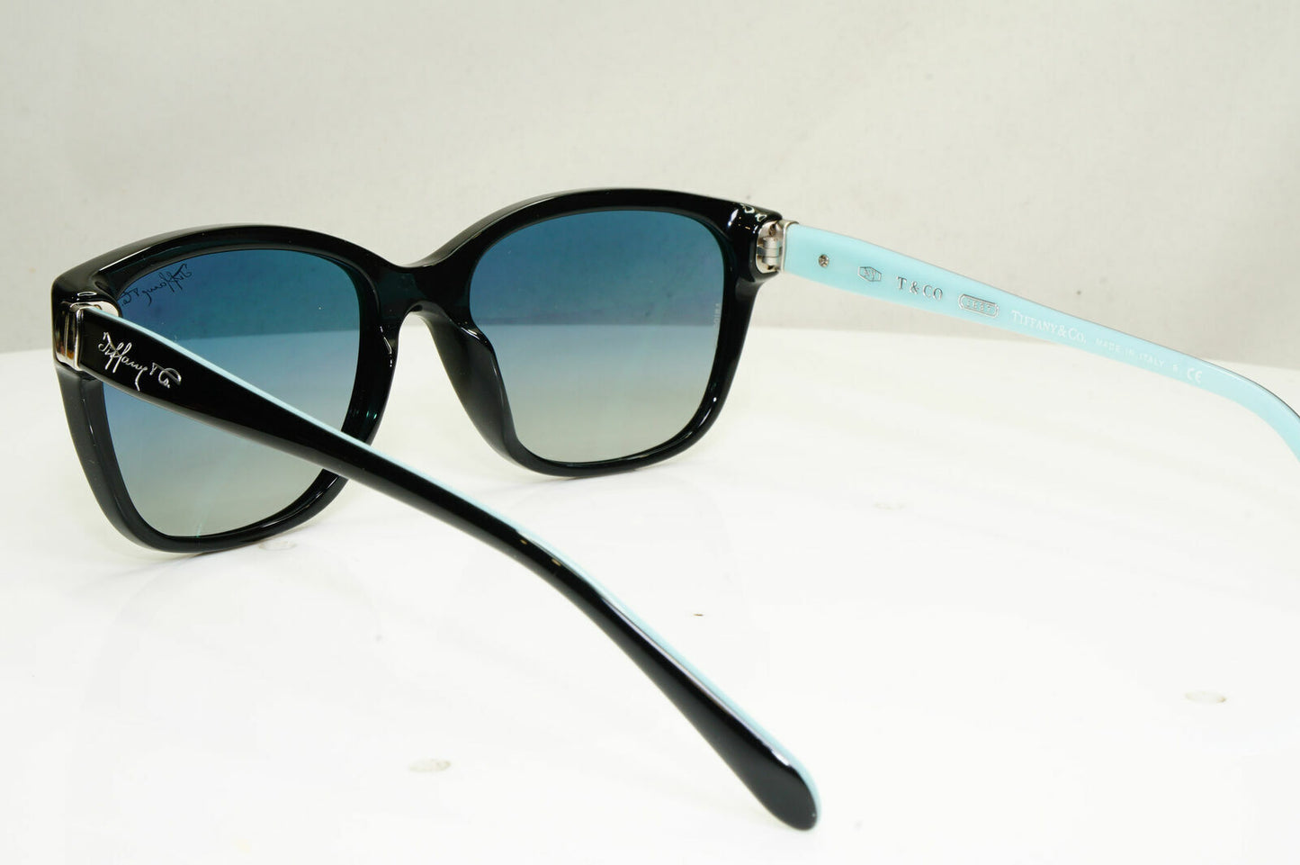 Tiffany & Co Black Sunglasses Blue Gradient Womens Square TF 4083 8001/4L 30643