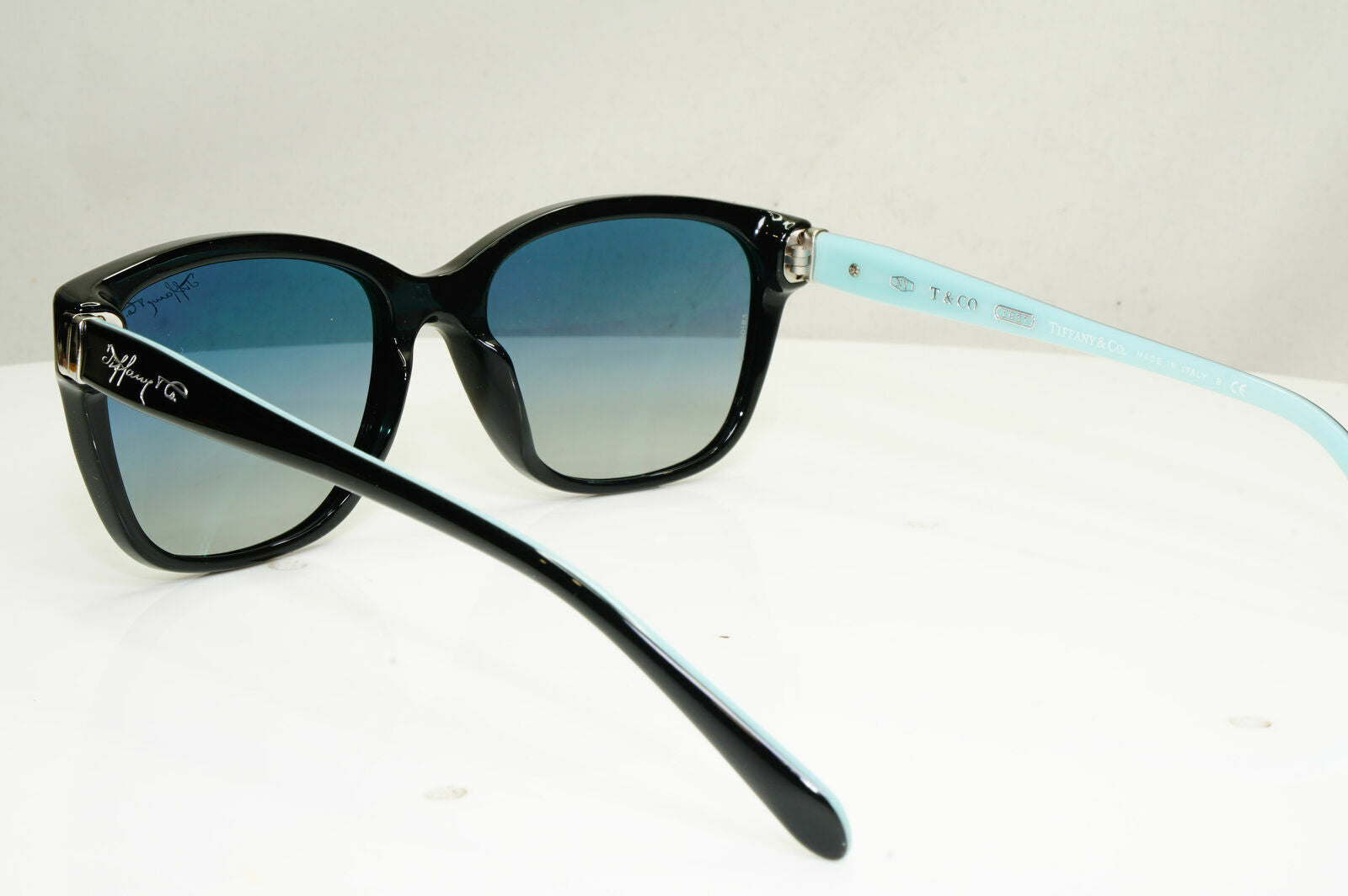 Tiffany & Co Black Sunglasses Blue Gradient Womens Square TF 4083 8001/4L 30643