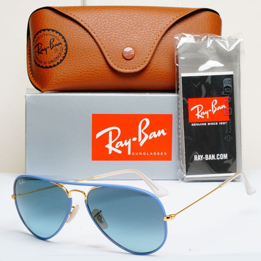 Ray-Ban Sunglasses Aviator Full Color Gold Blue Gradient RB 3025-J-M 001/4M 58mm