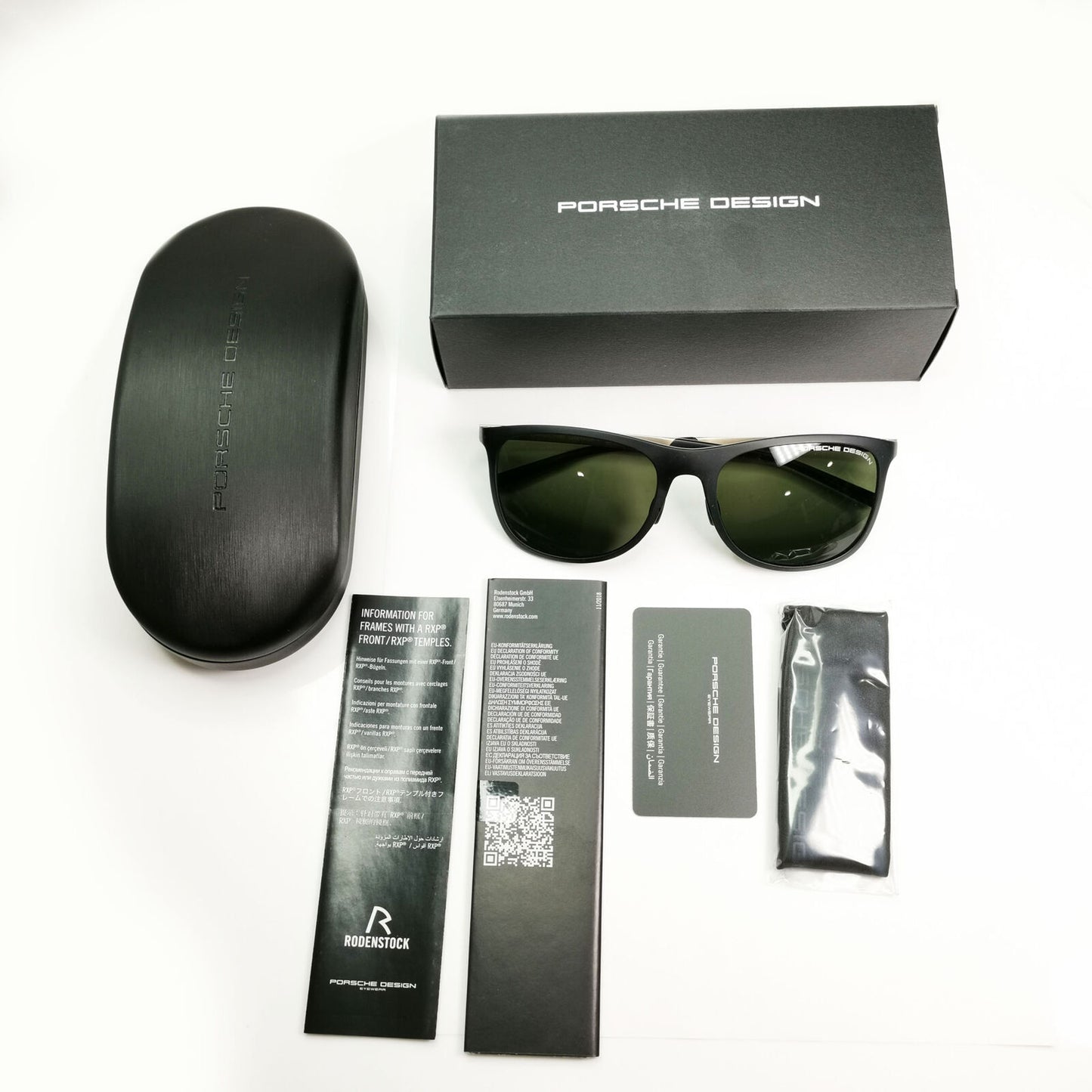 Porsche Design Titanium Polarised Sunglasses Japan Gold Black Green P8672 C