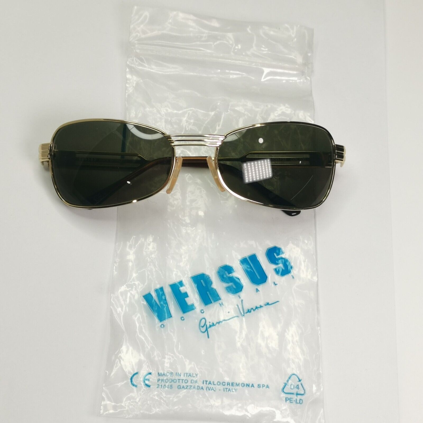 Versus 1996 by Gianni Versace Vintage Gold Green Sunglasses MOD F33 COL 030