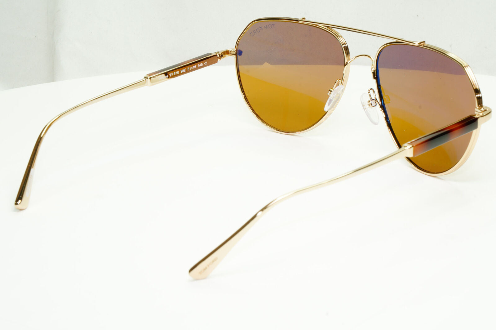 Tom Ford Gold Pilot Sunglasses Metal Mens Brown Andes TF 670 28E FT0670