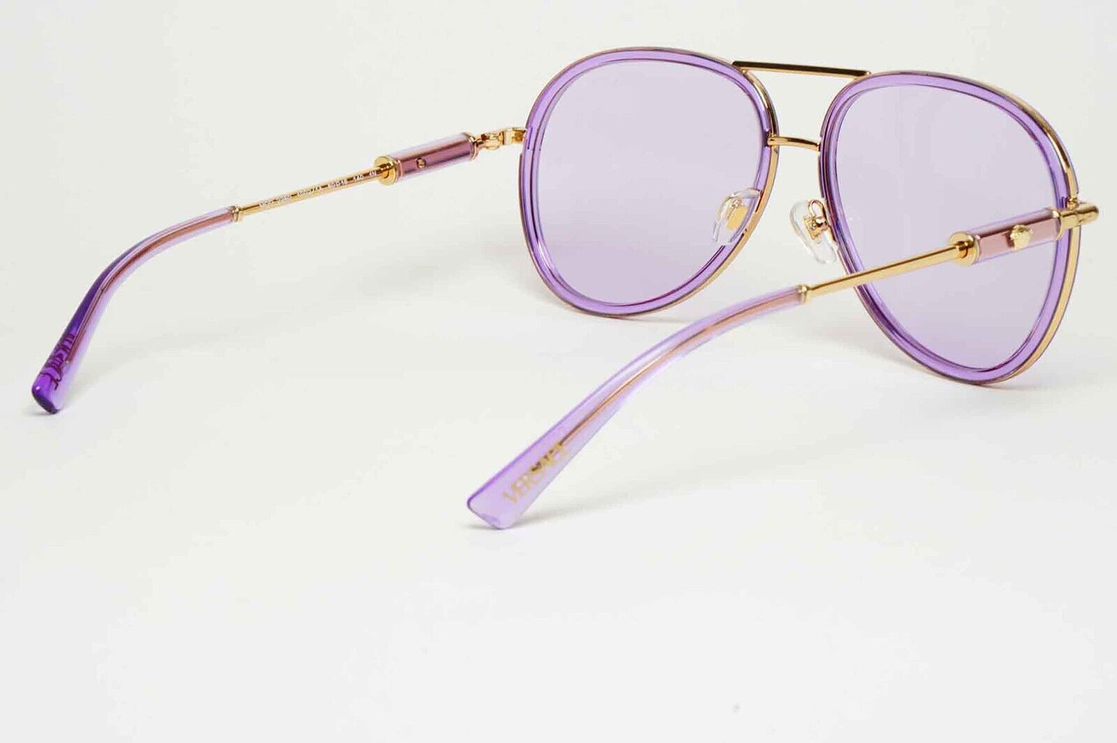 Versace Sunglasses Oversized Pilot Gold Violet Medusa MOD VE 2260 1002/1A 60mm