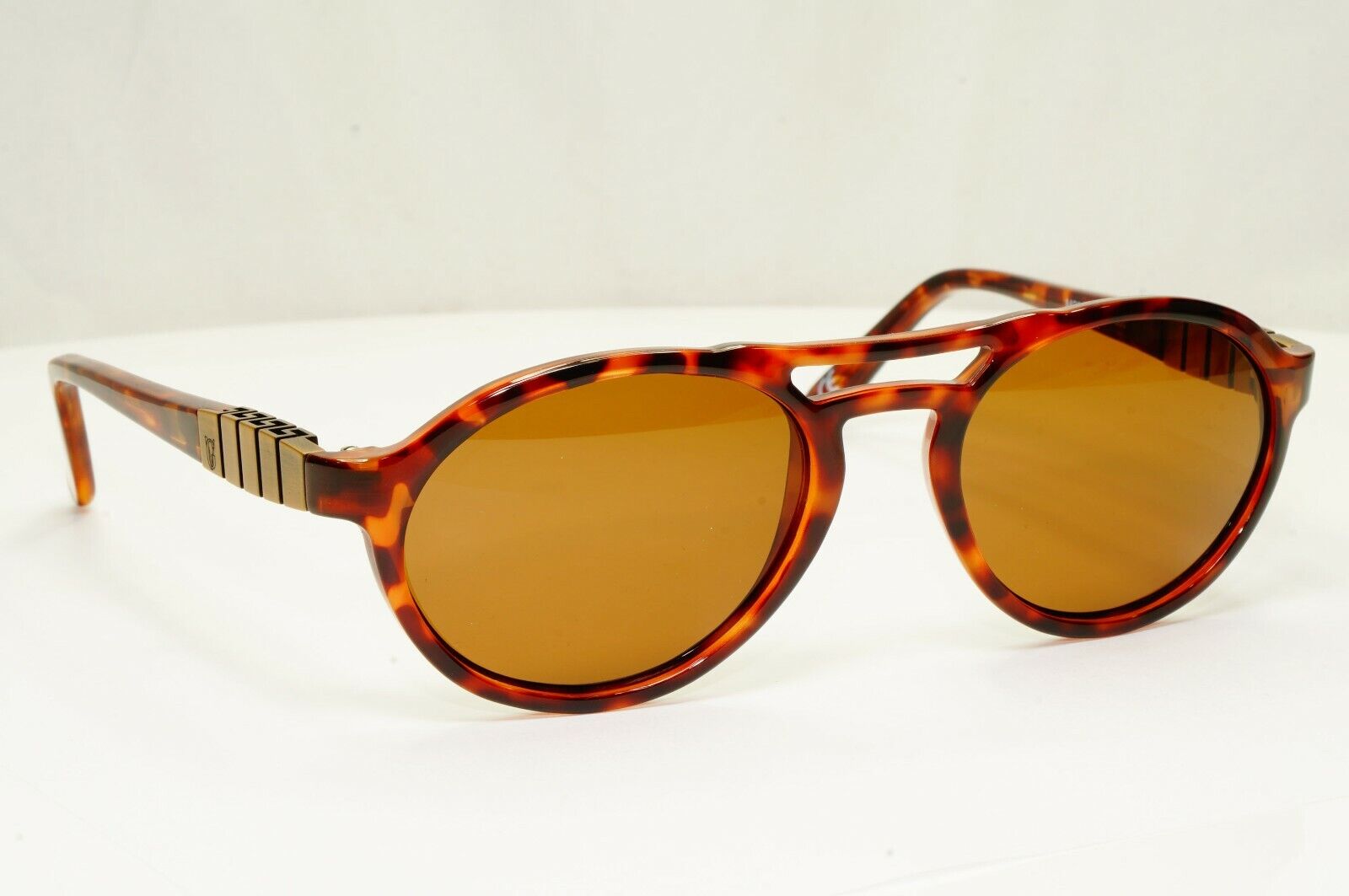 Gianni Versace 1996 Mens Vintage Brown Gold Sunglasses Meander MOD 535 COL 806