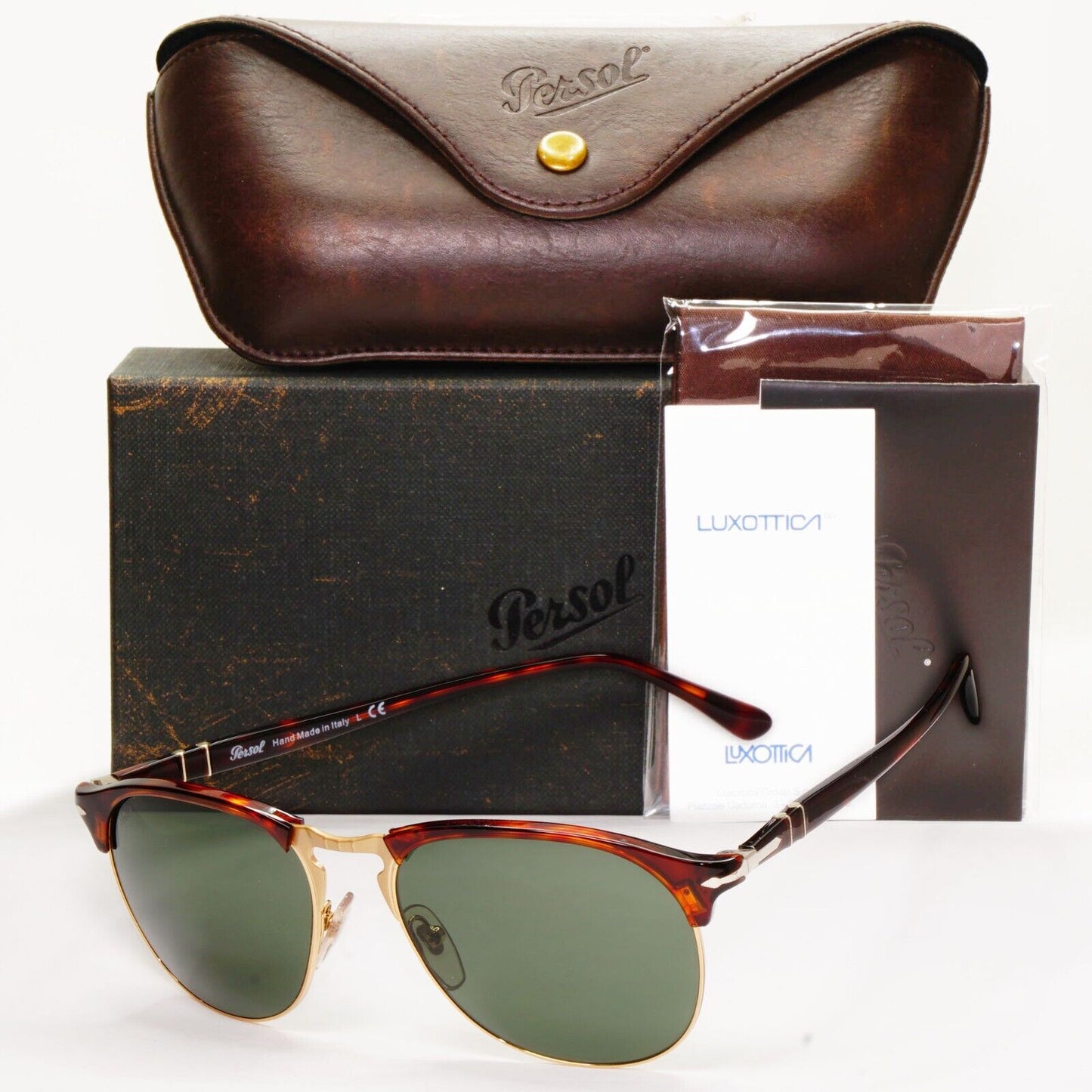 Persol Sunglasses 2015 Brown Tortoiseshell Green Grey Gold 8649-S 24/31 56mm