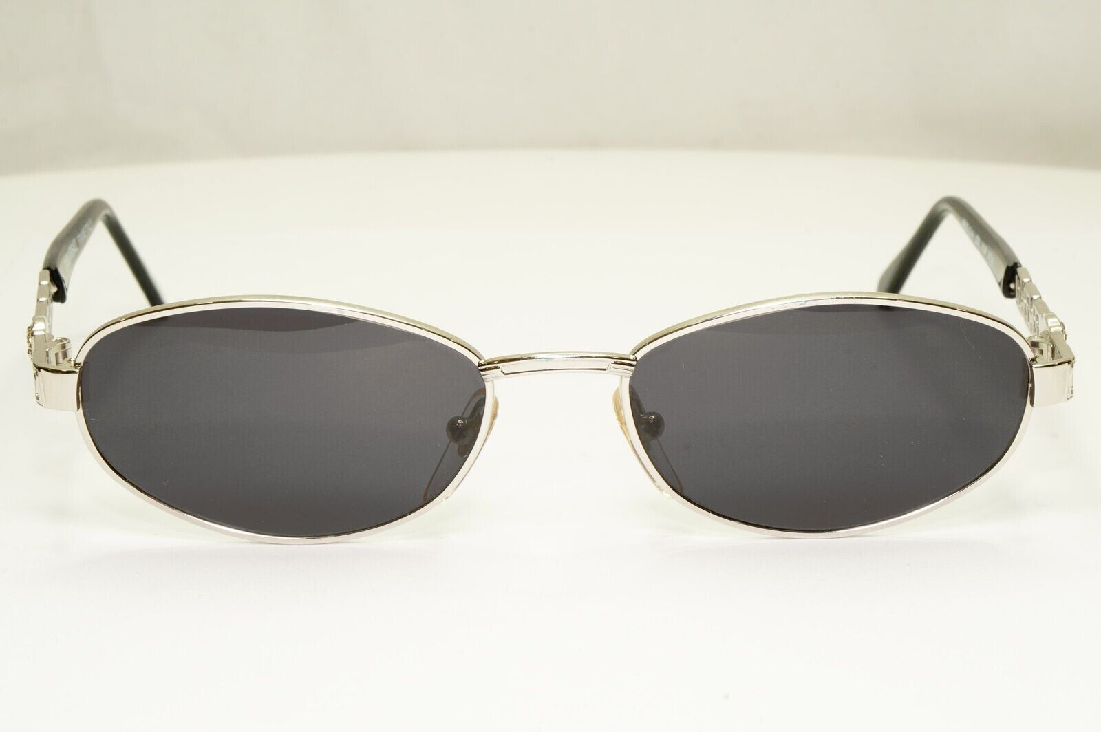 Gianni Versace 1995 Vintage Silver Medusa Retro Black Sunglasses MOD G44 COL 26M