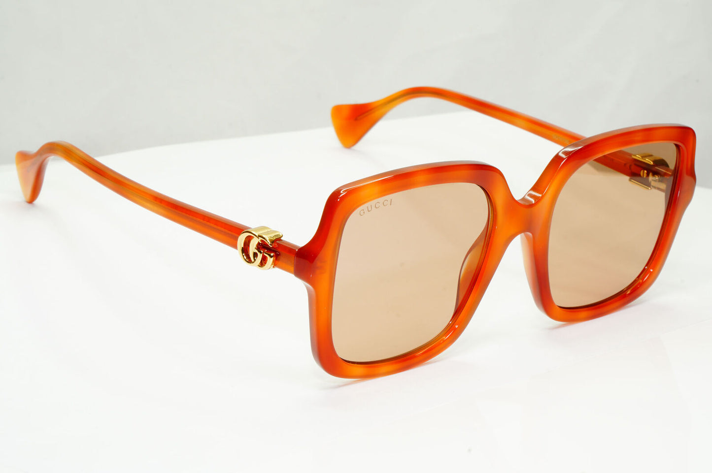 Gucci Oversized Square Sunglasses Brown Gold Large GG 1070S 002 251122