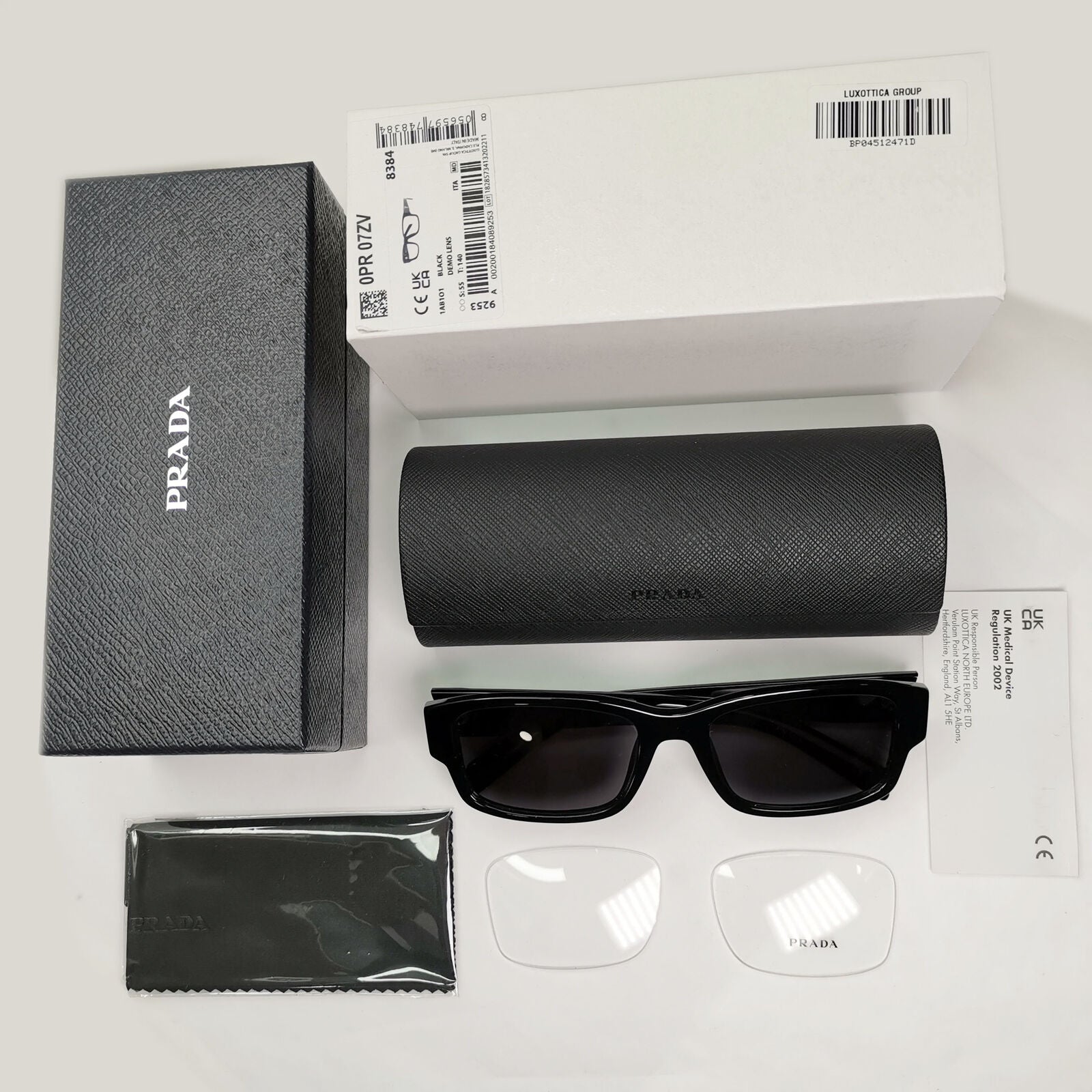 Prada Sunglasses Black Triangle Logo Symbole PR07ZV VPR 07Z 1AB-1O1