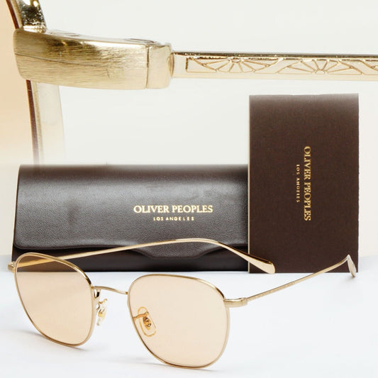 Oliver Peoples Sunglasses Clyne Gold Amber Yellow Dusk Beach OV 1305 5245 49mm