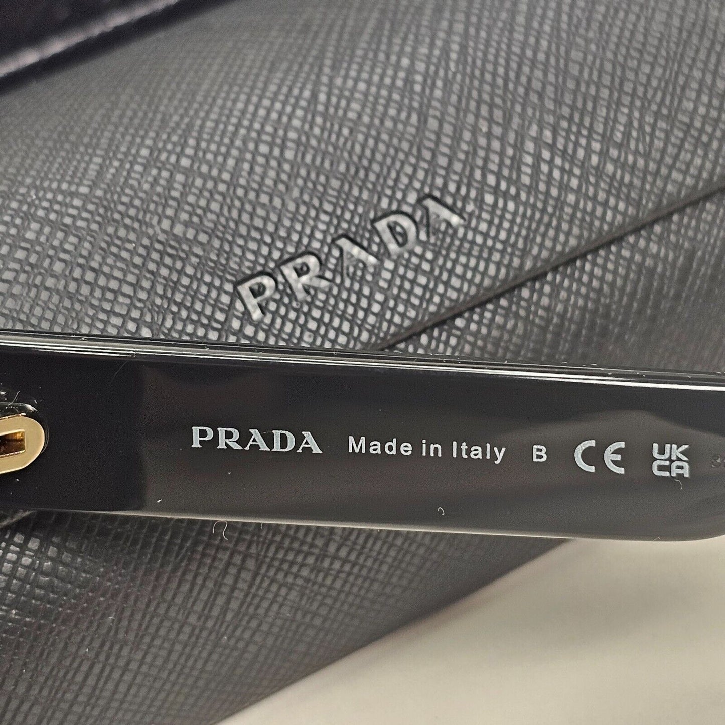 Prada Sunglasses Black Square Glossy Womens PR10WV VPR 10W 1AB-1O1 54mm