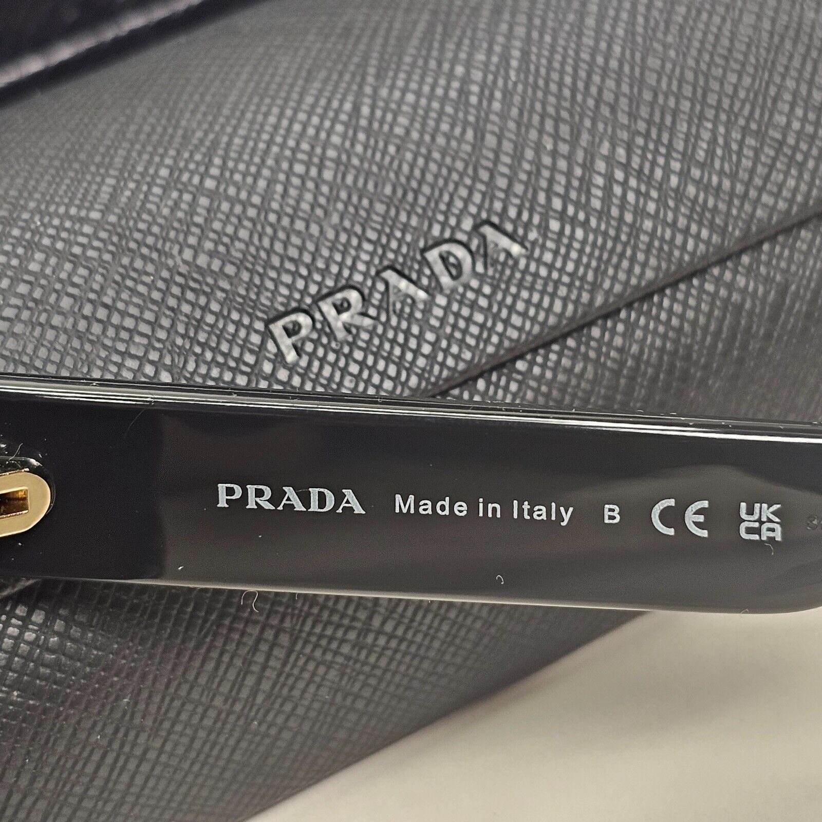 Prada Sunglasses Black Square Glossy Womens PR10WV VPR 10W 1AB-1O1 54mm
