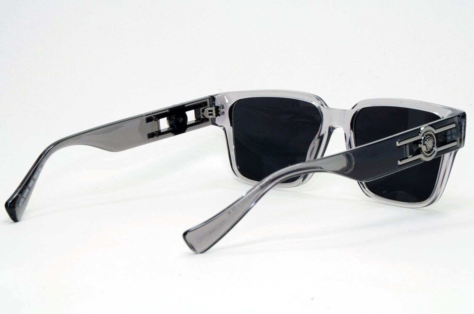 Versace Sunglasses Black Grey Transparent Square Medusa MOD VE 3346 593 55mm