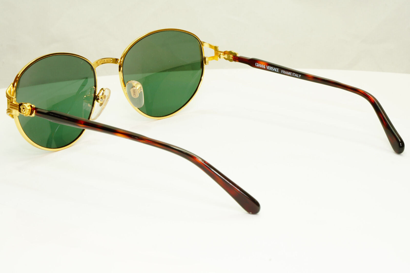 Gianni Versace 1995 Vintage Gold Medusa Green Brown Sunglasses MOD G28 COL 03L