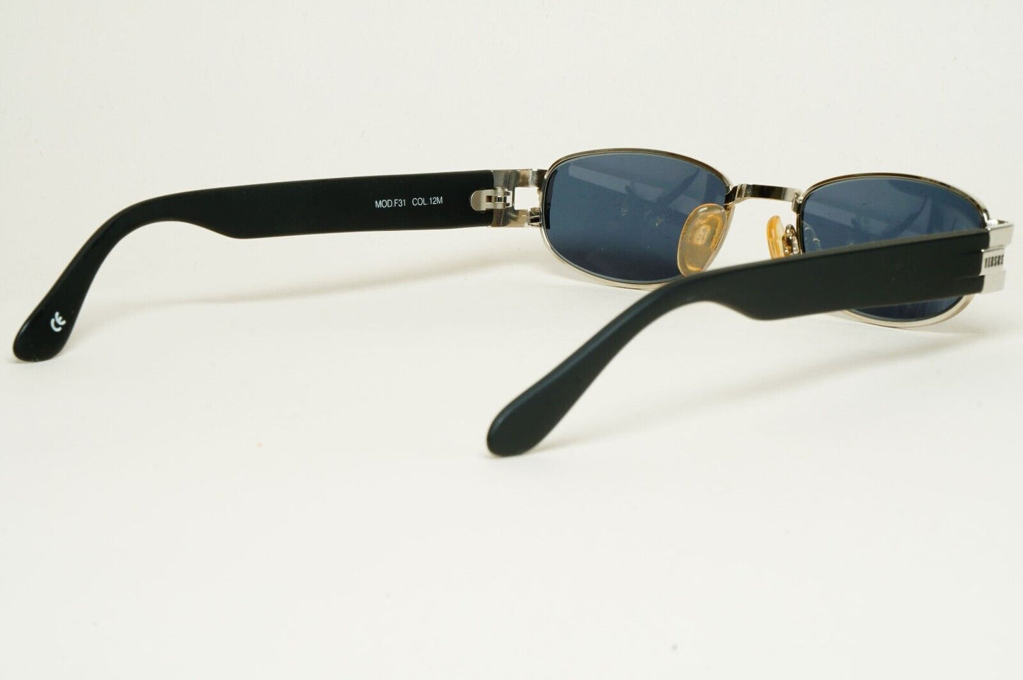 Versus Sunglasses 1996 by Gianni Versace Vintage Silver Black MOD F31 COL 12M