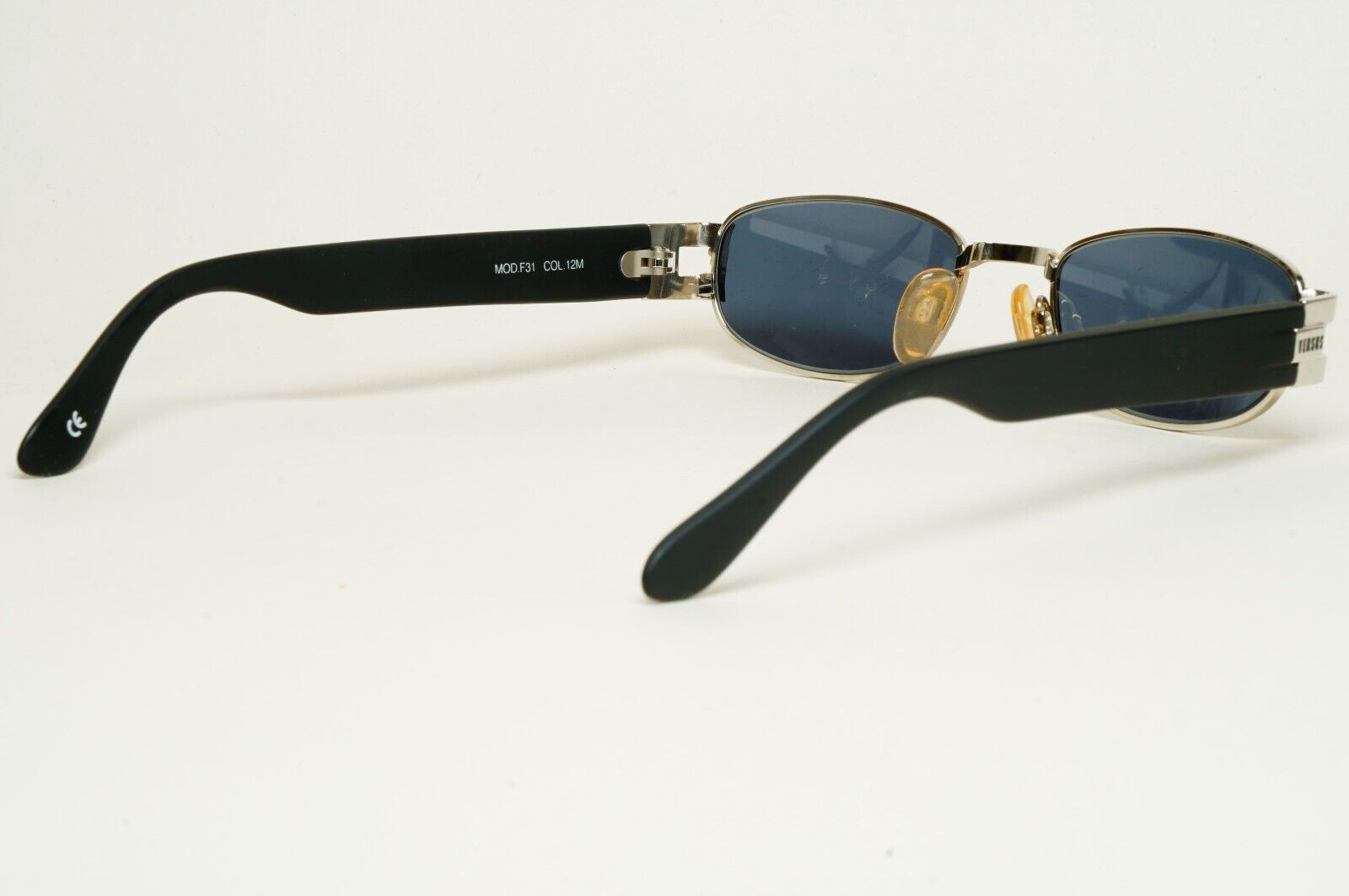 Versus Sunglasses 1996 by Gianni Versace Vintage Silver Black MOD F31 COL 12M