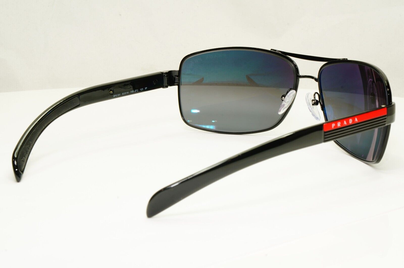 Prada Polarized Mens Sunglasses Silver Mirror Black SPS 54I 1AB-2F2 [B] 38943