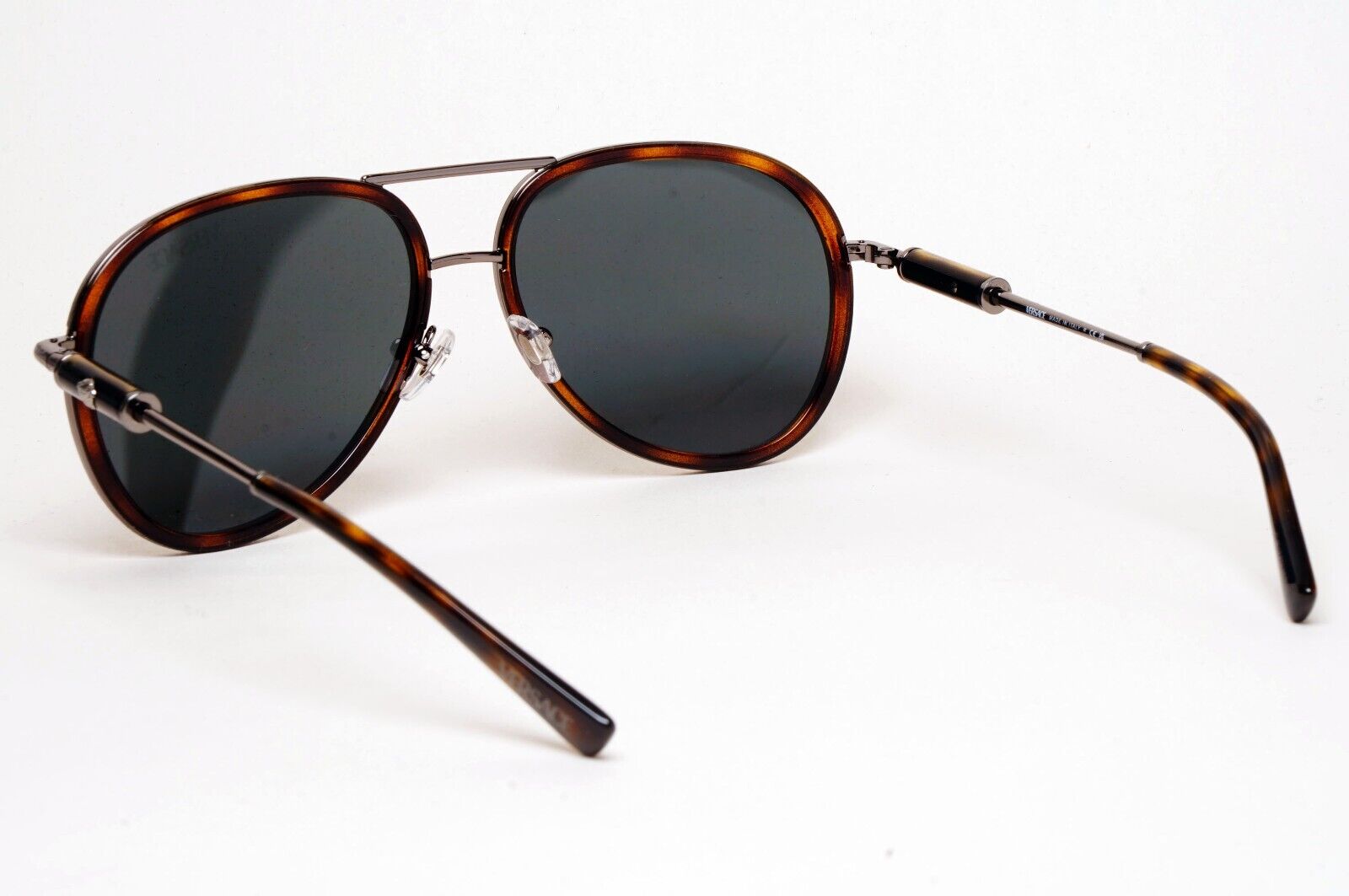 Versace Sunglasses Oversized Pilot Brown Havana Gunmetal MOD VE 2260 1001/87