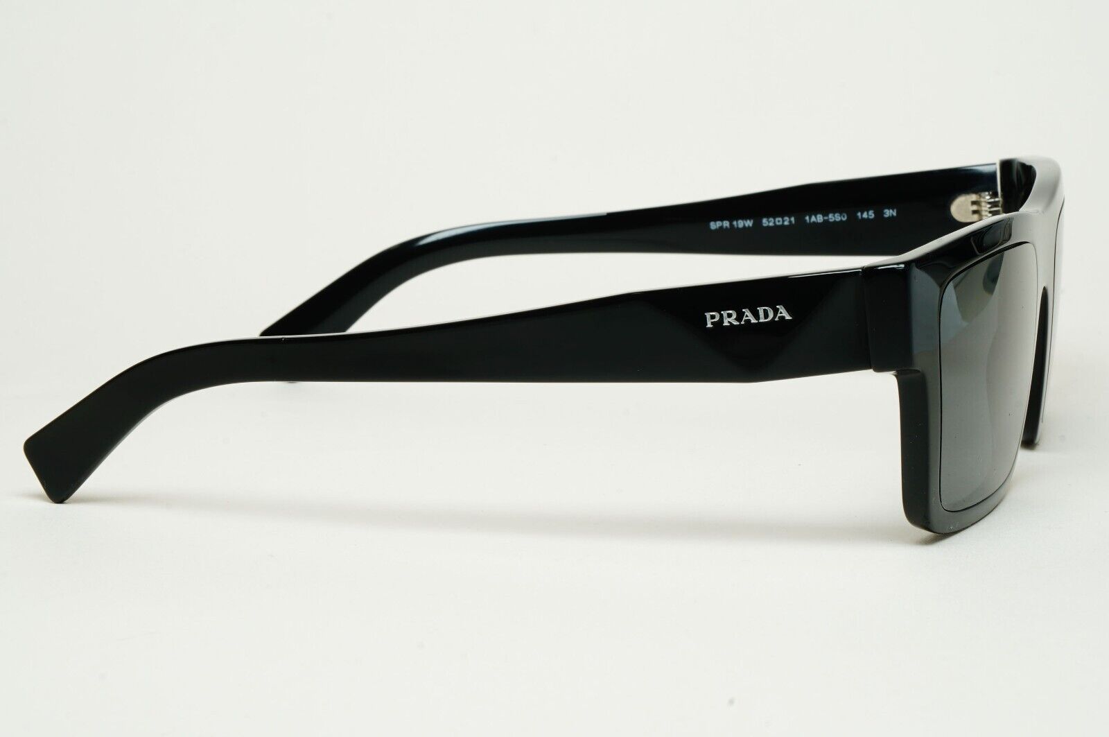 Prada Sunglasses 2023 Black Symbole Square PR19WS SPR 19W 1AB-5S0 52mm 210125
